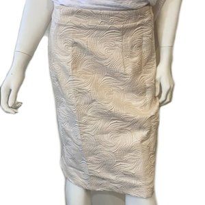 Slinky Brand Pucker Jacquard Pencil Skirt, Ivory